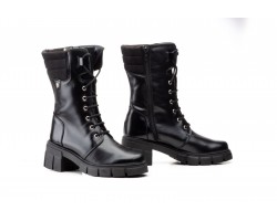 Botas Militares Mujer Piel Negro Cordones Iberico JAM-5790 59,50 €