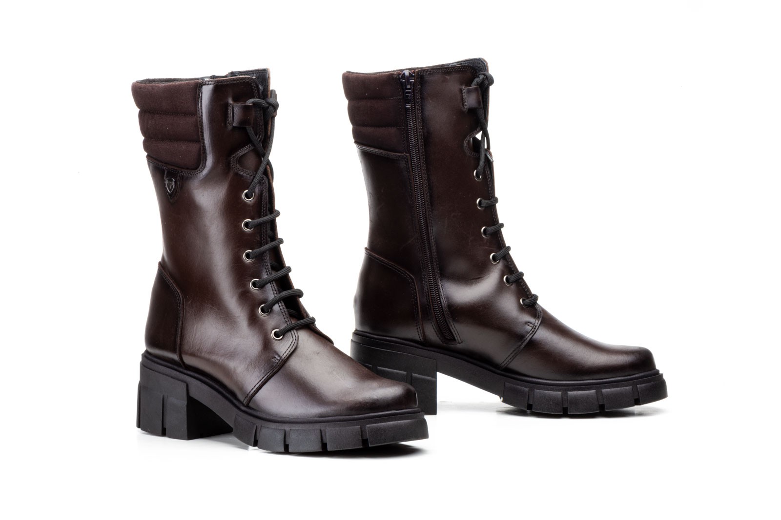 Botas Militares Mujer Piel Marrón Iberico