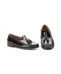 Castellanos Hombre Piel Negro Borlas Suela Cuero CA-103 59,50 €