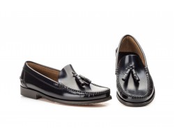 Castellanos Hombre Piel Negro Borlas Suela Cuero CA-103 59,50 €