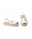 Menorquinas Mujer Piel Blanco Yute Plataforma 7066 29,90 €