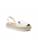 Menorquinas Mujer Piel Blanco Yute Plataforma 7066 29,90 €