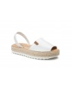 Menorquinas Mujer Piel Blanco Yute Plataforma 7066 29,90 €