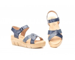 Sandalias Mujer Piel Marino Plata Gel AE-640 29,90 €