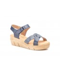 Sandalias Mujer Piel Marino Plata Gel AE-640 29,90 €