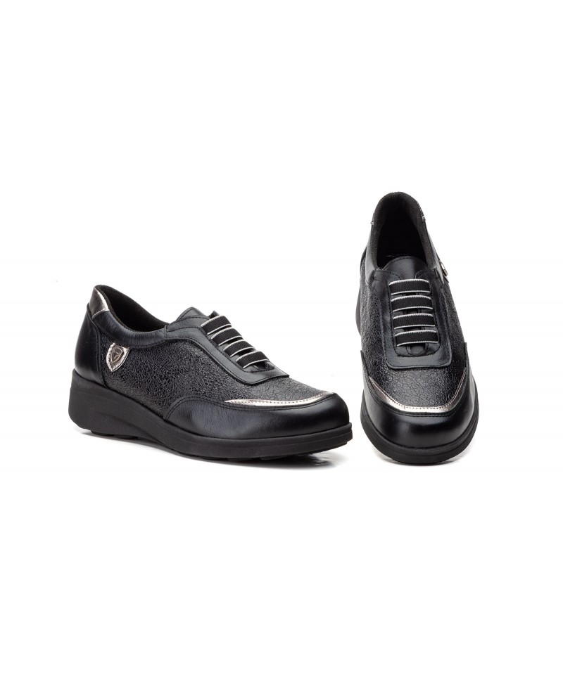 copy of Deportivos Mujer Piel Negro Plata Velcro IB-558044,90 €