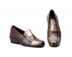 copy of Zapatos cómodos mujer en piel negra y plata con cuña BN-541144,90 €