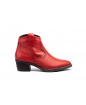 Botín Campero Mujer Piel Rojo Tacón Cubano Par y Medio PYM-935 49,00 €