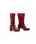 Botas Mujer Caña Piel Burdeos Tacón Hebillas JAM-1510 69,89 €