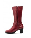 Botas Mujer Caña Piel Burdeos Tacón Hebillas JAM-1510 69,89 €