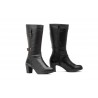 Botas Mujer Caña Piel Negro Tacón Hebillas JAM-1510