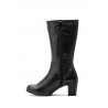 Botas Mujer Caña Piel Negro Tacón Hebillas JAM-1510