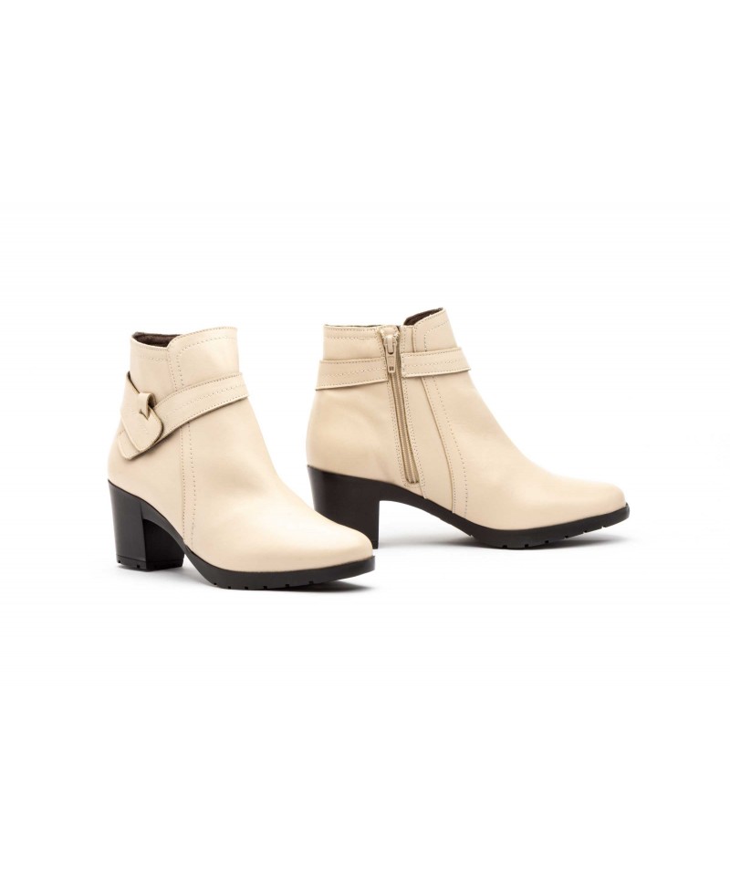 Botín Mujer Piel Beige Tacón Correas JD-501 49,00 €