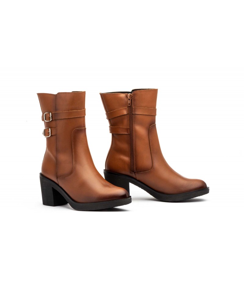 Botas Mujer Piel Cuero Hebillas Tacón JAM-90686 69,89 €