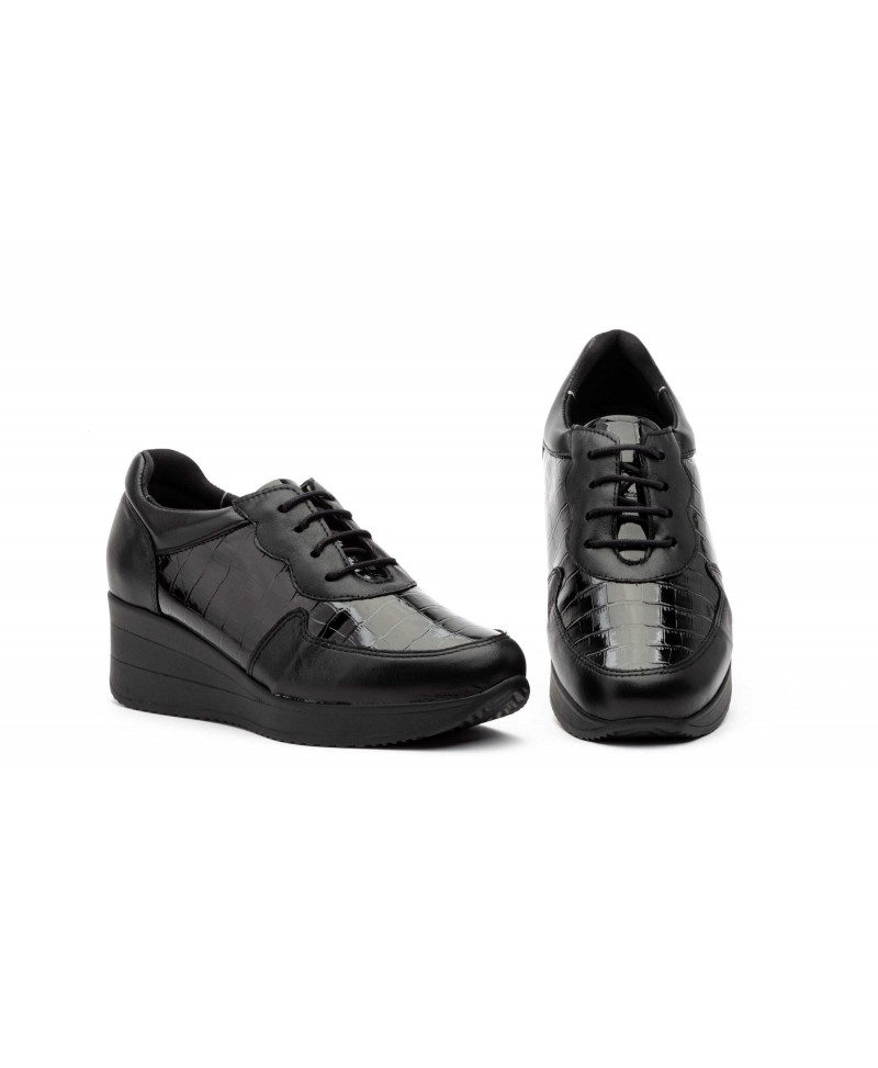 Zapatos Mujer Piel Negro Coco Plataforma Cuña Duendy DU-42249,00 €