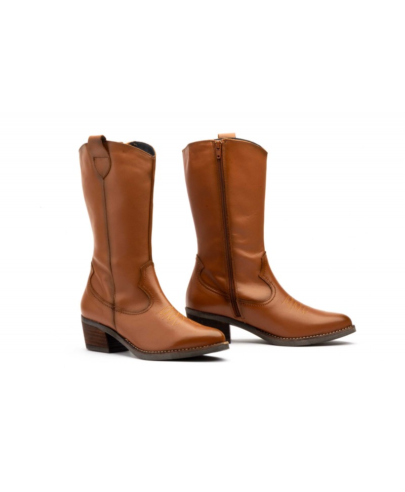 Botas Camperas Mujer Piel Napa Cuero Tacón Cubano PYM-940 69,95 €