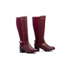 Botas Mujer Piel Burdeos Elástico Hebilla Tacón 90683 74,95 €