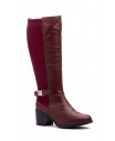 Botas Mujer Piel Burdeos Elástico Hebilla Tacón 90683 74,95 €