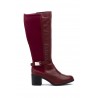 Botas Mujer Piel Burdeos Elástico Hebilla Tacón 90683 74,95 €