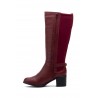 Botas Mujer Piel Burdeos Elástico Hebilla Tacón 90683 74,95 €
