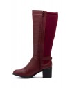 Botas Mujer Piel Burdeos Elástico Hebilla Tacón 90683 74,95 €