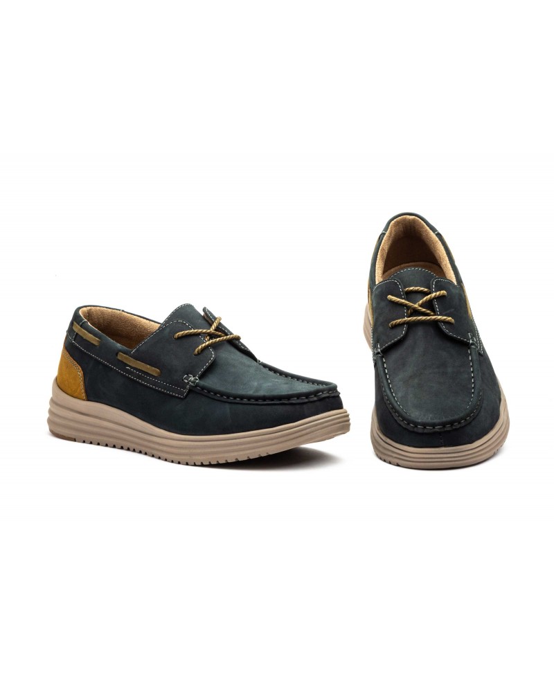Náuticos Hombre Piel Nobuck Marino Cordones RS24201-349,95 €