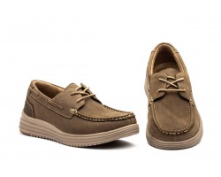 Náuticos Hombre Piel Nobuck Taupe Cordones RS24201-349,95 €