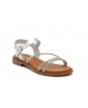 Sandlias Mujer Piel Plata 11621