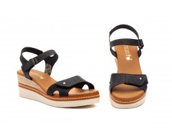 Sandalias Mujer Piel Negro Cuña 3609549,95 €