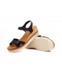 Sandalias Mujer Piel Negro Cuña Encantto 36095 49,95 €