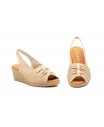 Sandalias Mujer Piel Beige Cuña Elástico 382444,95 €