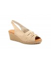 Sandalias Mujer Piel Beige Cuña Elástico 382444,95 €