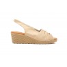 Sandalias Mujer Piel Beige Cuña Elástico Duendy 3824 44,95 €
