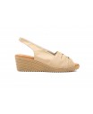 Sandalias Mujer Piel Beige Cuña Elástico 382444,95 €
