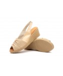 Sandalias Mujer Piel Beige Cuña Elástico 382444,95 €