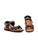 Sandalias Hombre Piel Keloil Moka Taupe Morxiva MX-7041
