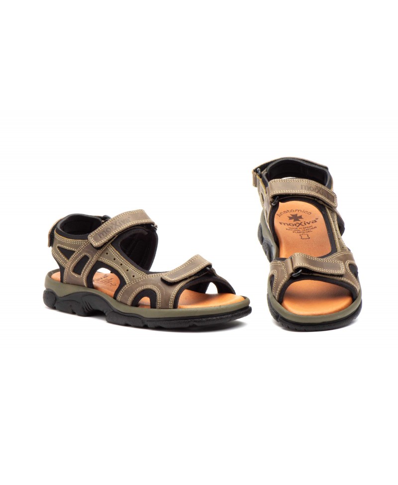 Sandalias Hombre Piel Keloil Combi Kaki MX-704149,95 €