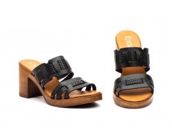 Sandalias Mujer Piel Negro Tacón 6745849,95 €