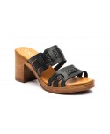 Sandalias Mujer Piel Negro Tacón 6745849,95 €