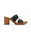 Sandalias Mujer Piel Negro Tacón 6745849,95 €