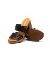 Sandalias Mujer Piel Negro Tacón 6745849,95 €
