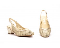 Zapatos Mujer Platino Tacón Bajo 5612