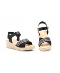 Sandalias Mujer Piel Negro Plata JAM 3150 44,95 €