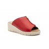 Zuecos Sandalias Mujer PIel Rojo Cuña 131