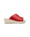Zuecos Sandalias Mujer PIel Rojo Cuña JAM 131