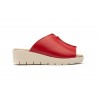 Zuecos Sandalias Mujer PIel Rojo Cuña JAM 131