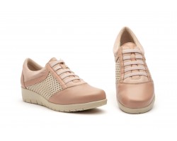 Deportivos Mujer Piel Cordones Elásticos Cuña 95567