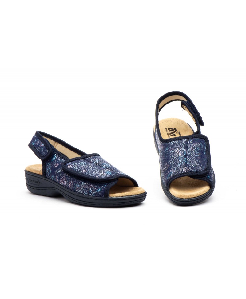 Zuecos Mujer Marino Velcro TS-24524