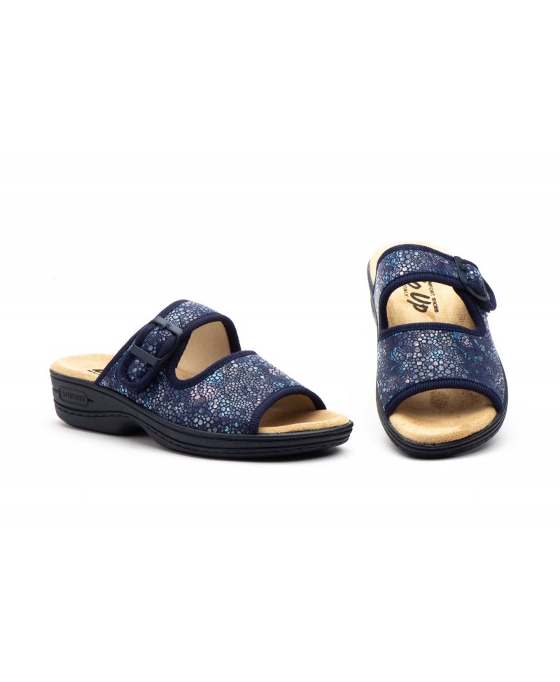 Zuecos Mujer Marino Velcro TS-24526