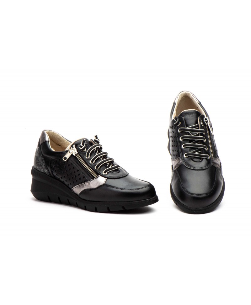 Deportivos Mujer Piel Negro Plata 2106 54,95 €